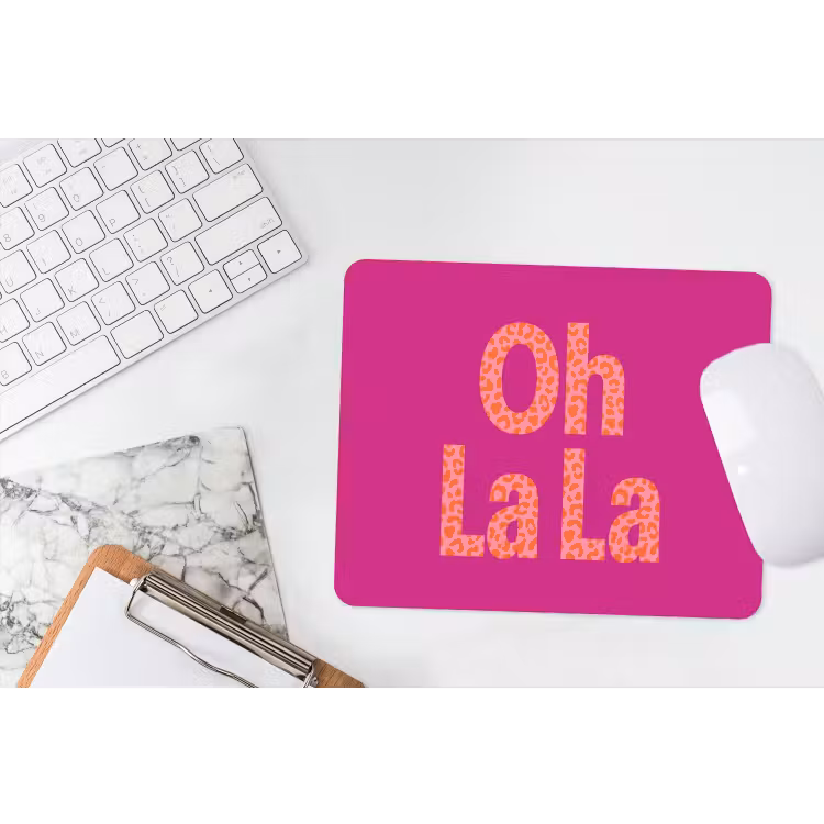 Muismat - Oh la la - Luipaardprint - Roze — 2