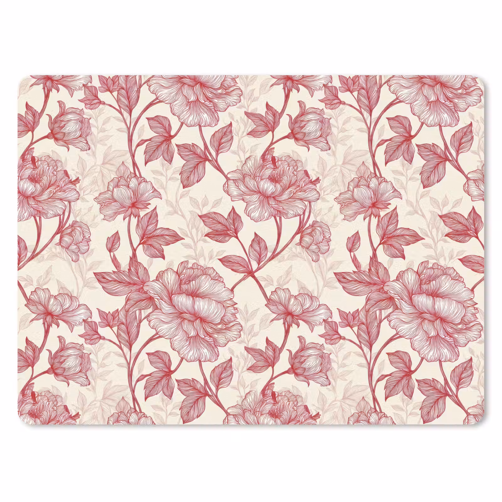 Muismat - Pioenrozen - Modern - Rood — 1
