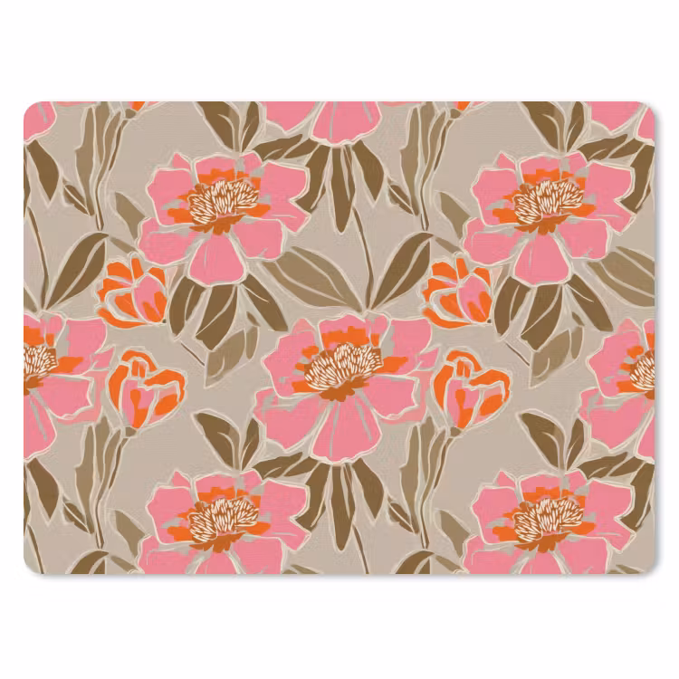 Muismat - Pioenrozen - Patroon - Roze — 1