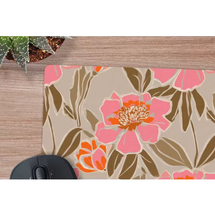 Muismat - Pioenrozen - Patroon - Roze — 4