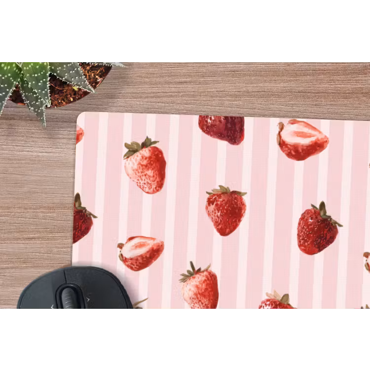 Muismat - Strepen - Aardbei - Roze — 4