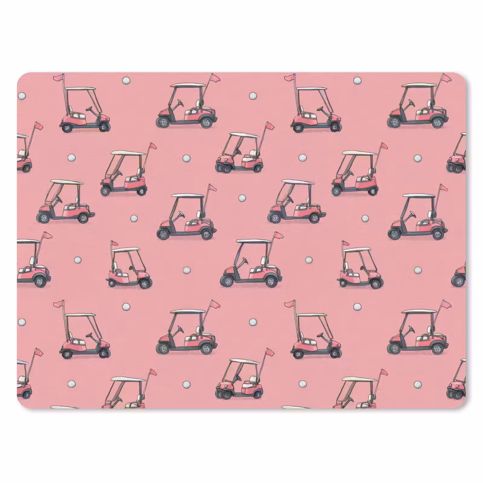 Muismat - Golfkar - Retro - Roze — 1