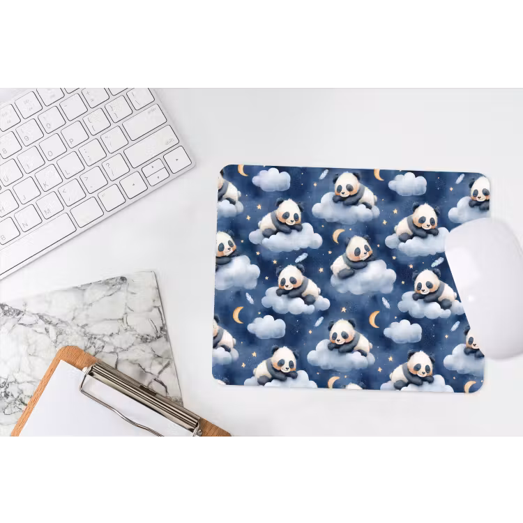 Muismat - Panda's - Slapen - Blauw — 2