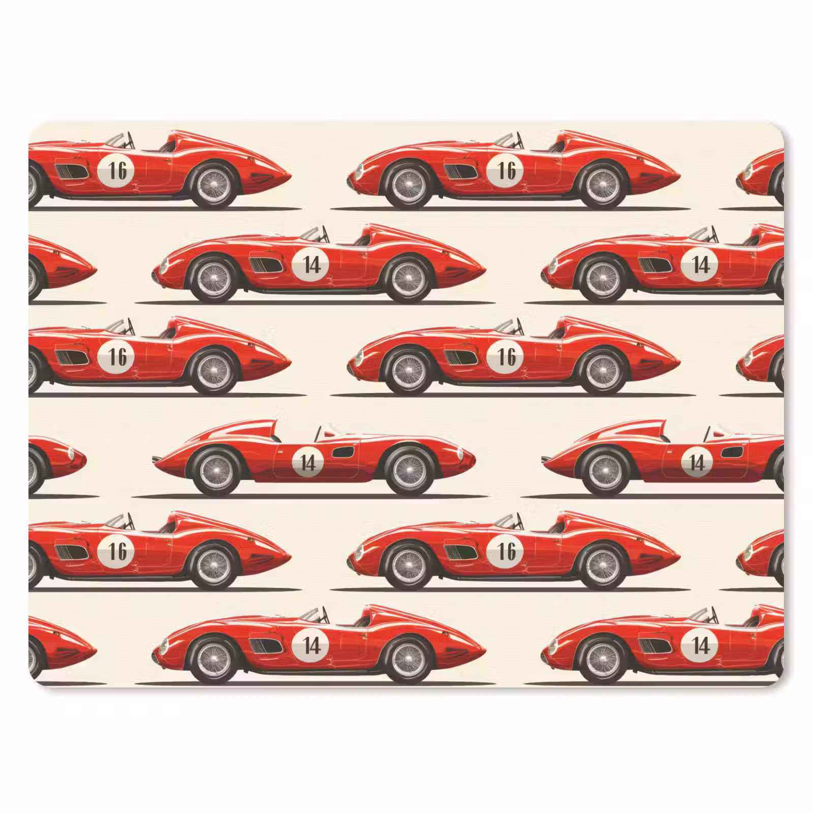 Muismat - Raceauto - Retro - Rood — 1