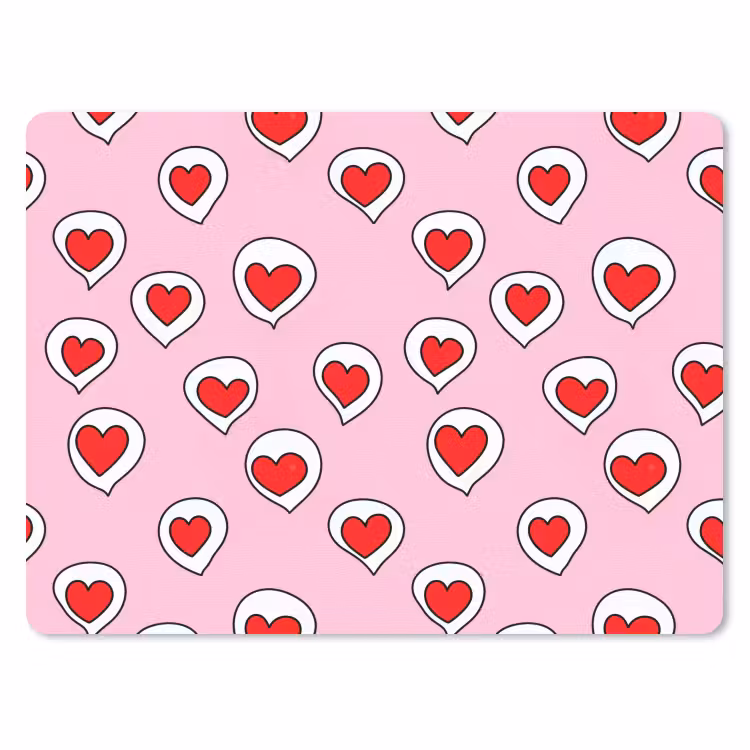 Muismat - Hartjes - Patroon - Rood — 1