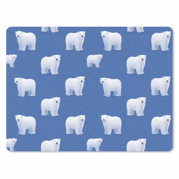 Muismat - IJsbeer - Patroon - Blauw — 1