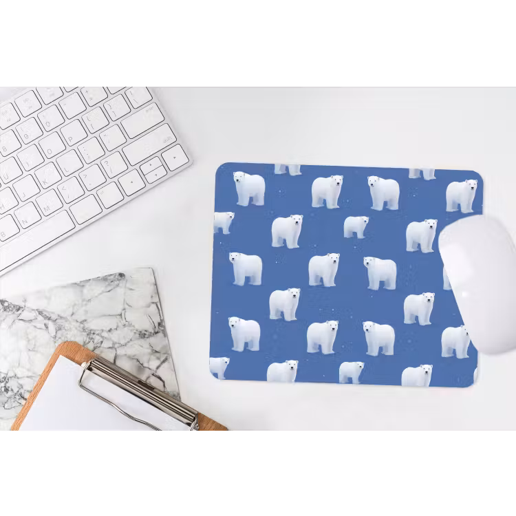 Muismat - IJsbeer - Patroon - Blauw — 2