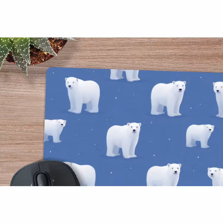 Muismat - IJsbeer - Patroon - Blauw — 4