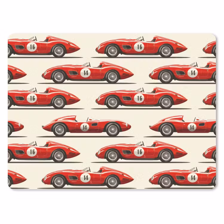 Muismat - Raceauto - Retro - Rood — 1