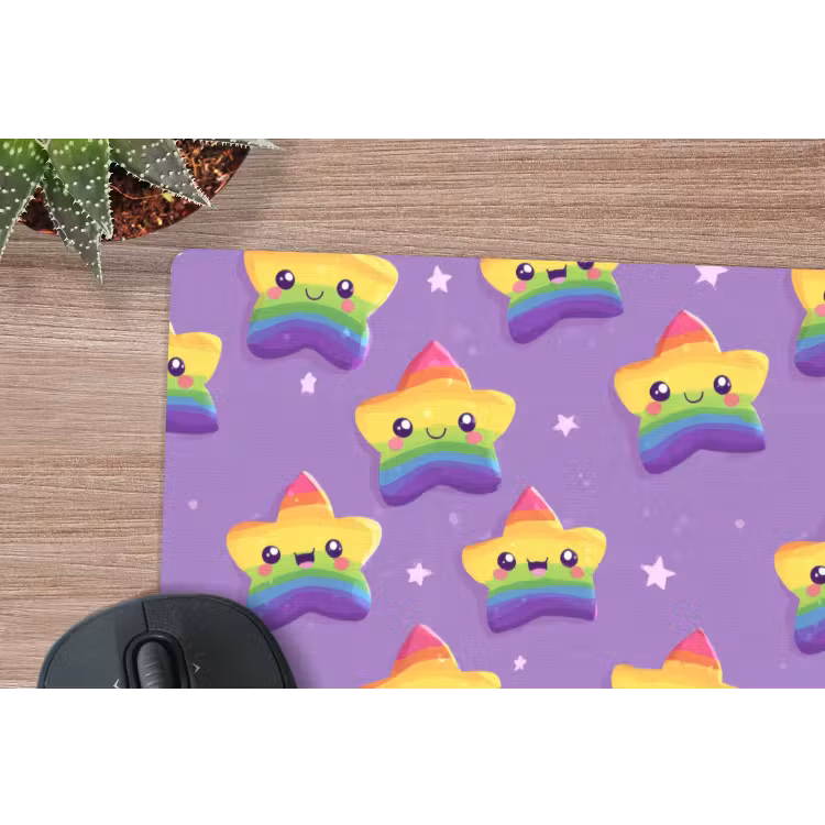 Muismat - Sterren - Regenboog - Paars — 4