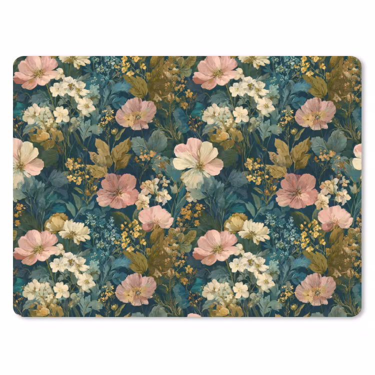 Muismat - Wilde bloemen - Botanisch - Patroon - Roze - Romantisch — 1