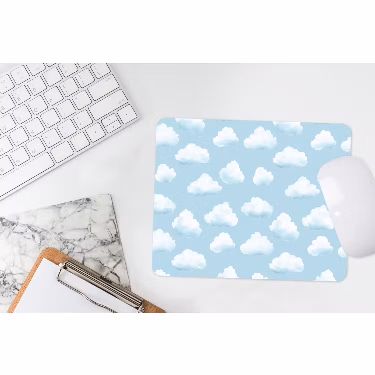 Muismat - Wolken - Illustratie - Blauw — 2