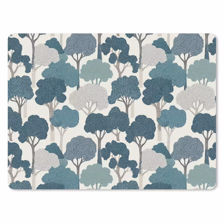 Muismat - Modern - Bomen - Bos - Patroon - Blauw — 1
