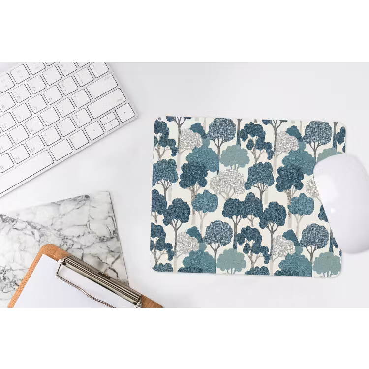 Muismat - Modern - Bomen - Bos - Patroon - Blauw — 2