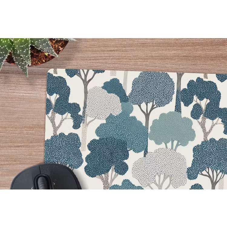 Muismat - Modern - Bomen - Bos - Patroon - Blauw — 4