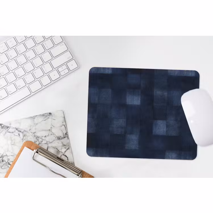 Muismat - Patroon - Ruit - Marineblauw — 2