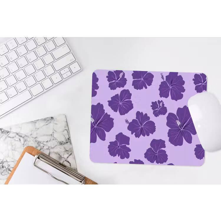 Muismat - Hibiscus - Bloemen - Paars — 2
