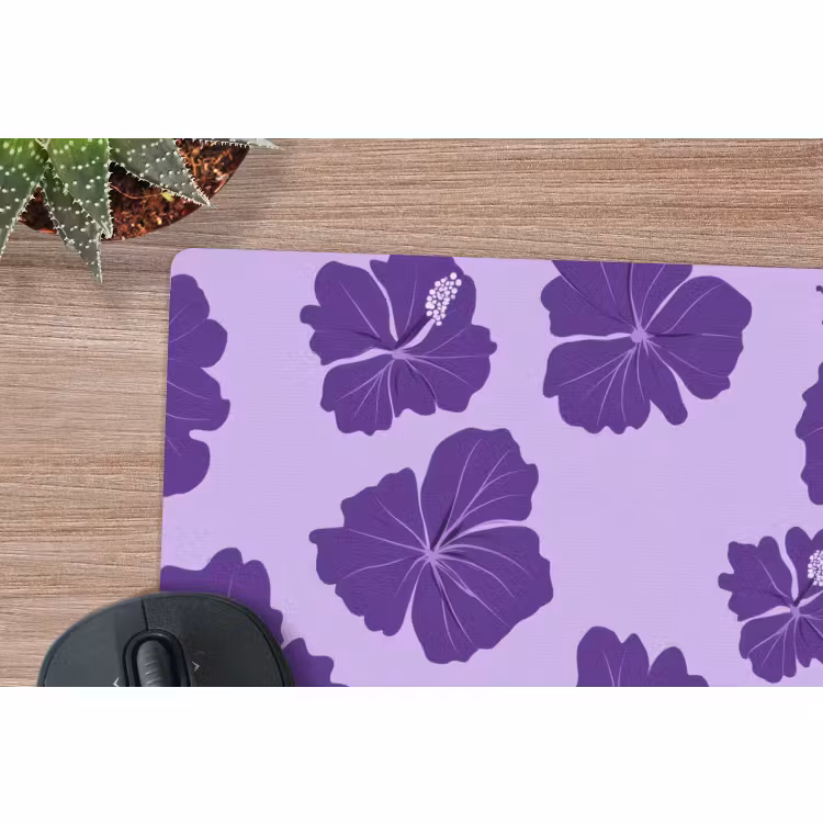 Muismat - Hibiscus - Bloemen - Paars — 4