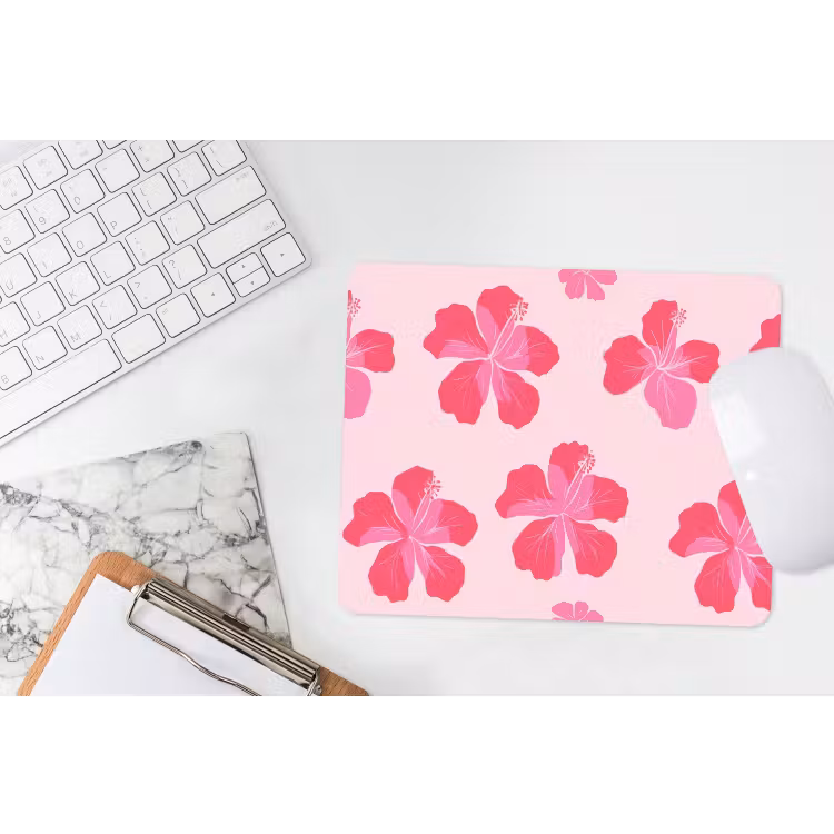 Muismat - Hibiscus - Bloemen - Roze — 2