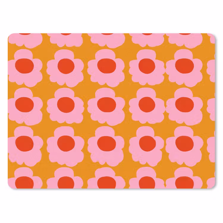 Muismat - Retro - Bloemen - Roze — 1