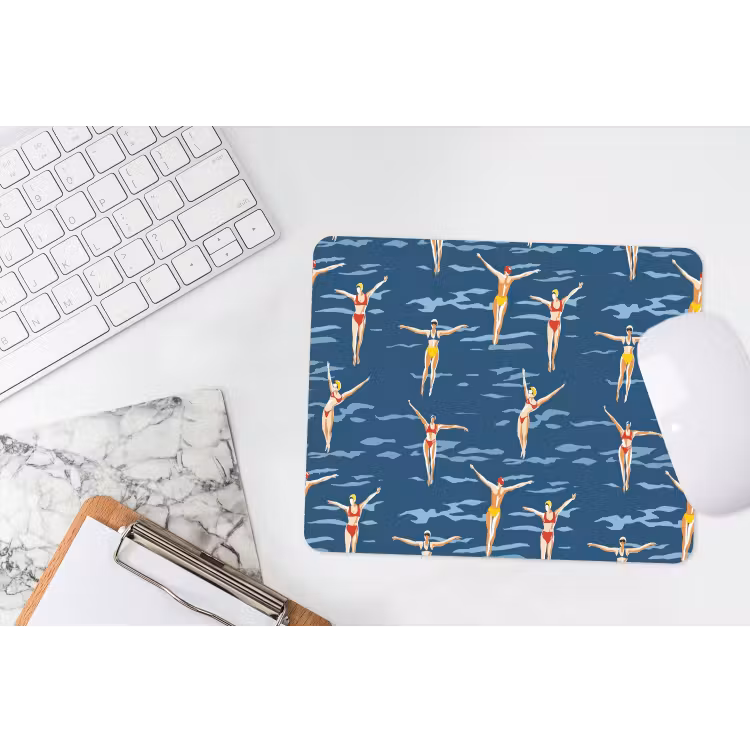 Muismat - Zwemsters- Retro - Blauw — 2