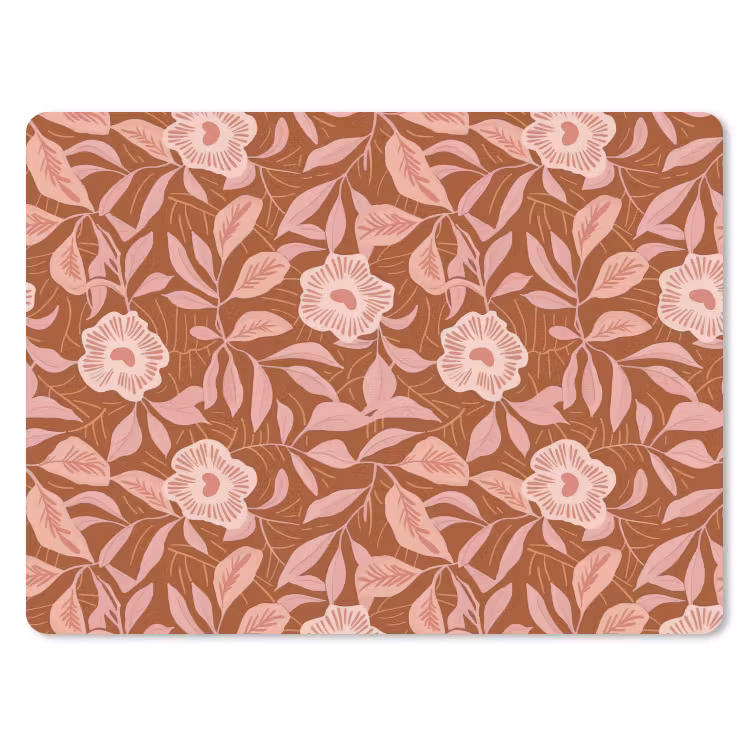 Muismat - Patroon - Bladeren - Terracotta — 1