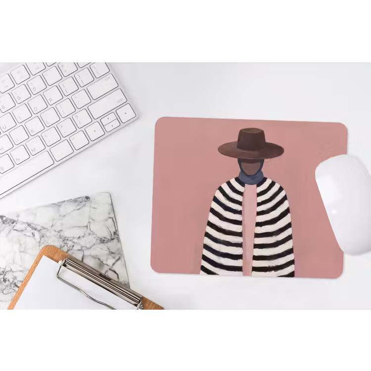 Muismat - Grafisch - Vrouw - Roze — 2