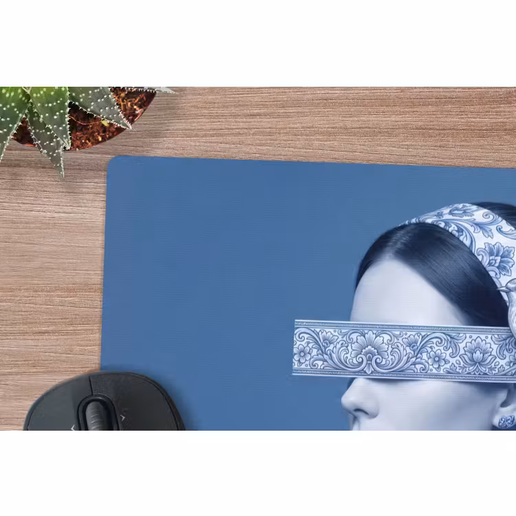 Muismat - Portret - Klassiek - Wit - Blauw — 4