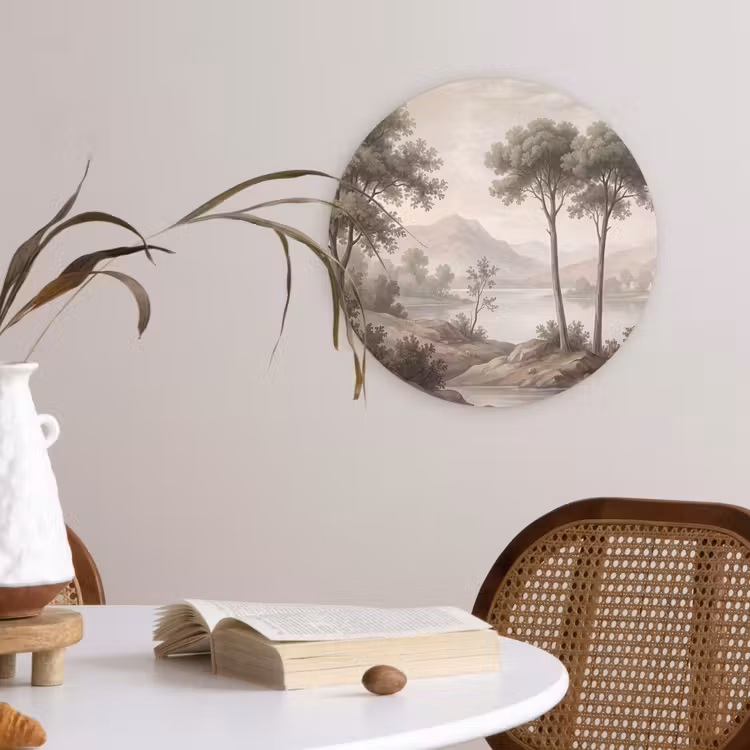 Muurcirkel - Bomen - Meer - Bergen - Illustratie — 4