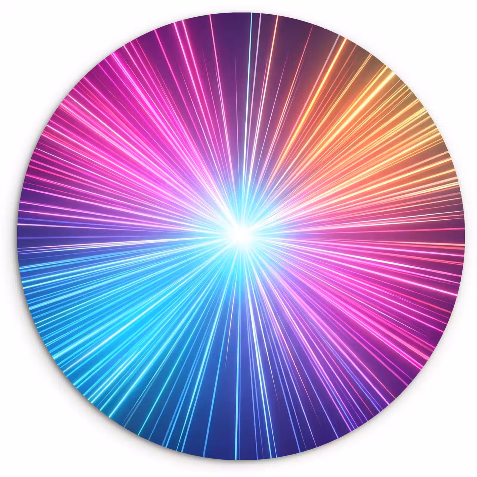 Muurcirkel - Abstract - Light - Burst - Modern - Colorful — 1