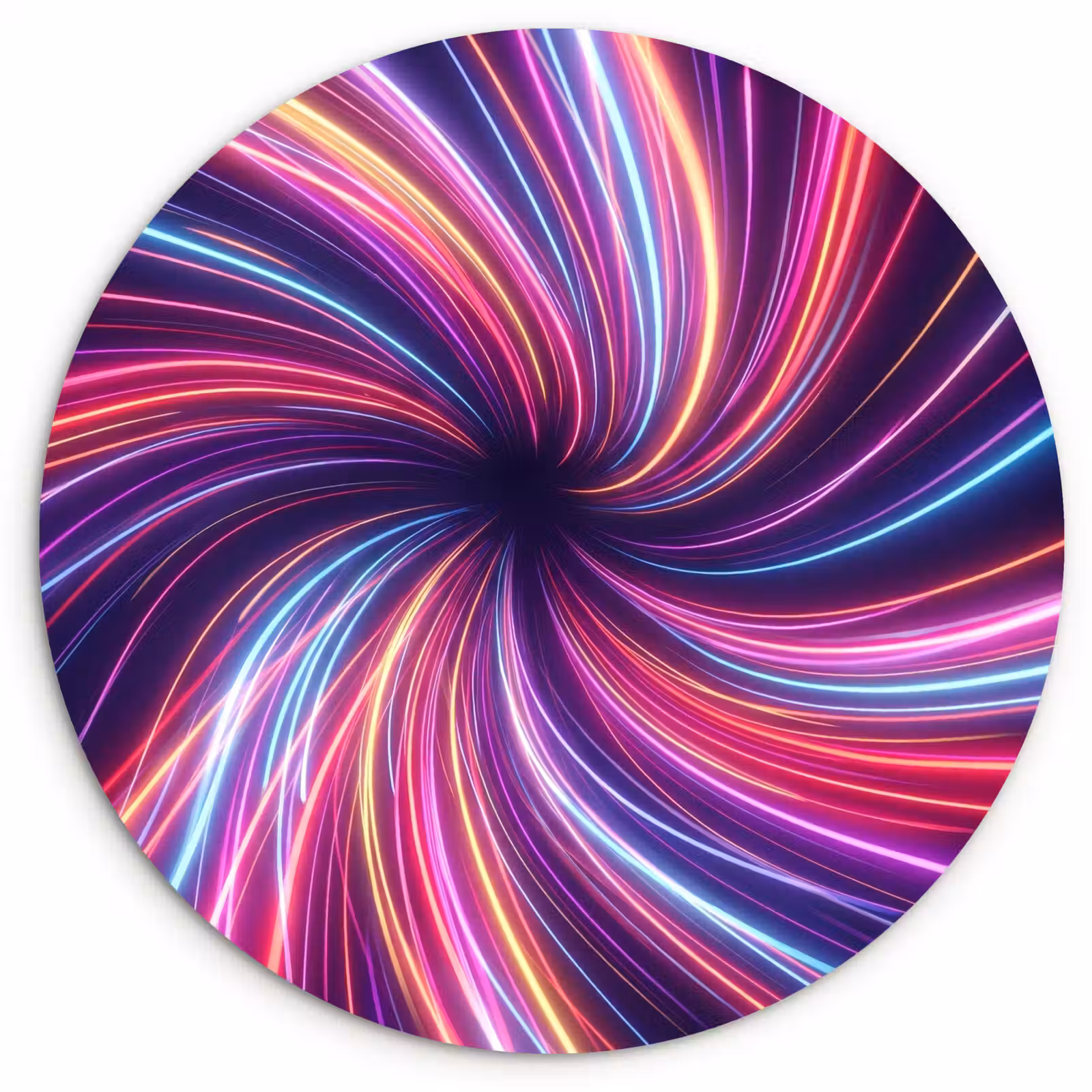 Muurcirkel - Abstract - Swirl - Futuristic - Neon — 1