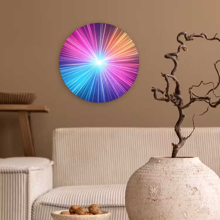 Muurcirkel - Abstract - Light - Burst - Modern - Colorful — 2