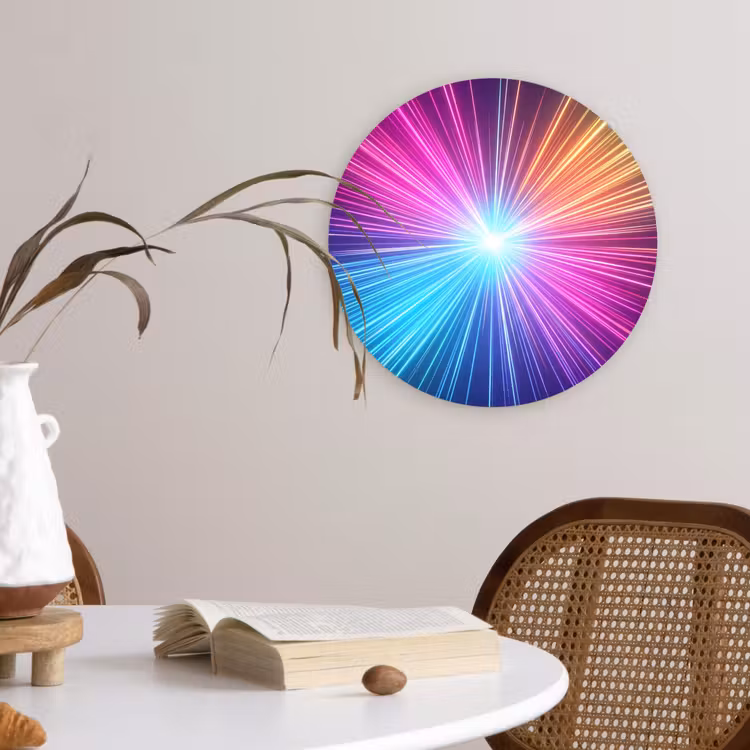 Muurcirkel - Abstract - Light - Burst - Modern - Colorful — 4