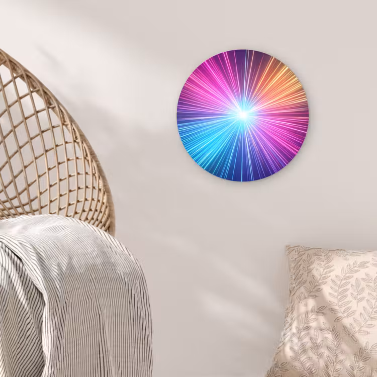 Muurcirkel - Abstract - Light - Burst - Modern - Colorful — 5