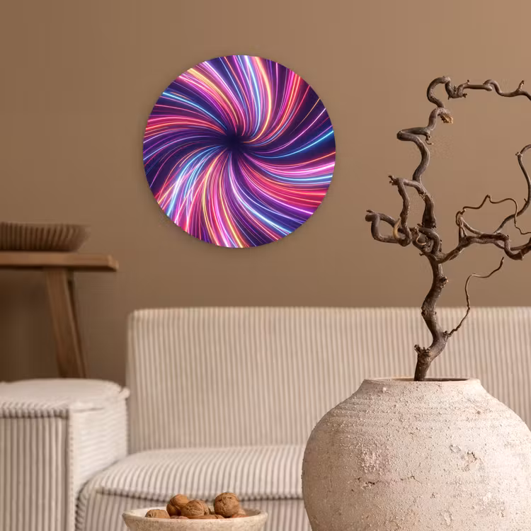 Muurcirkel - Abstract - Swirl - Futuristic - Neon — 2