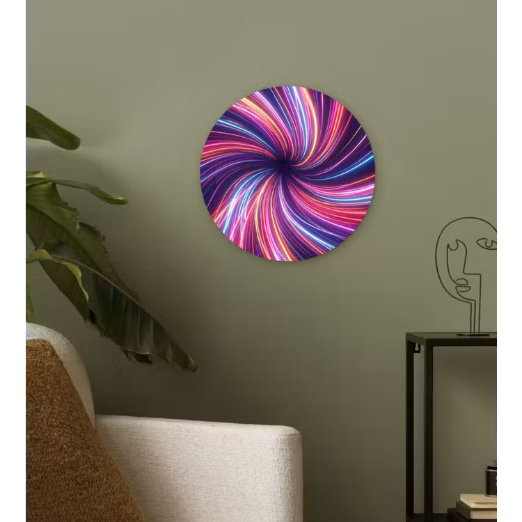 Muurcirkel - Abstract - Swirl - Futuristic - Neon — 3