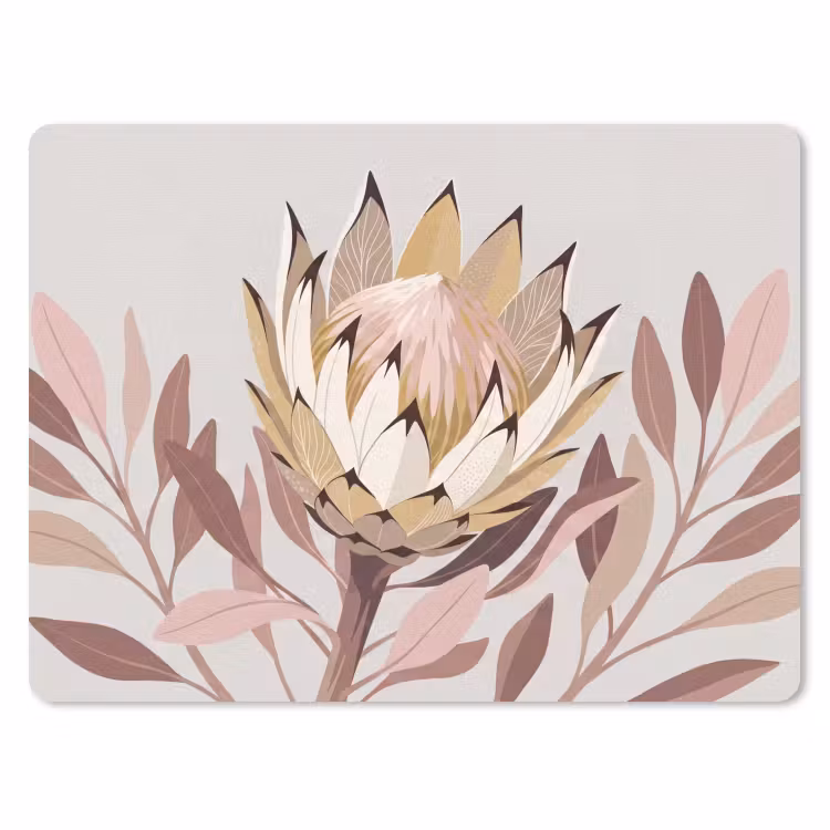Muismat - Protea - Bloem - Botanisch - Beige — 1