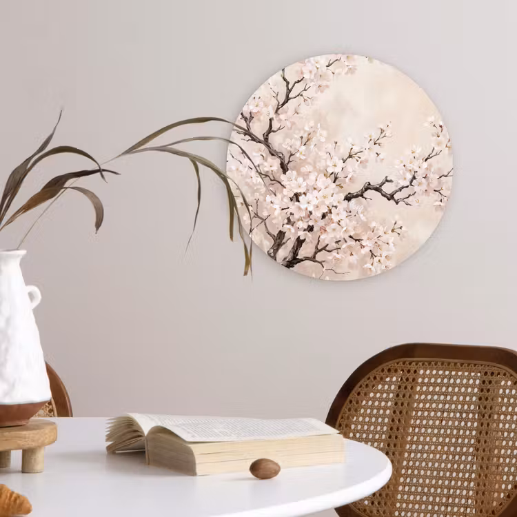 Muurcirkel - Bloesem - Illustratie - Taupe — 4