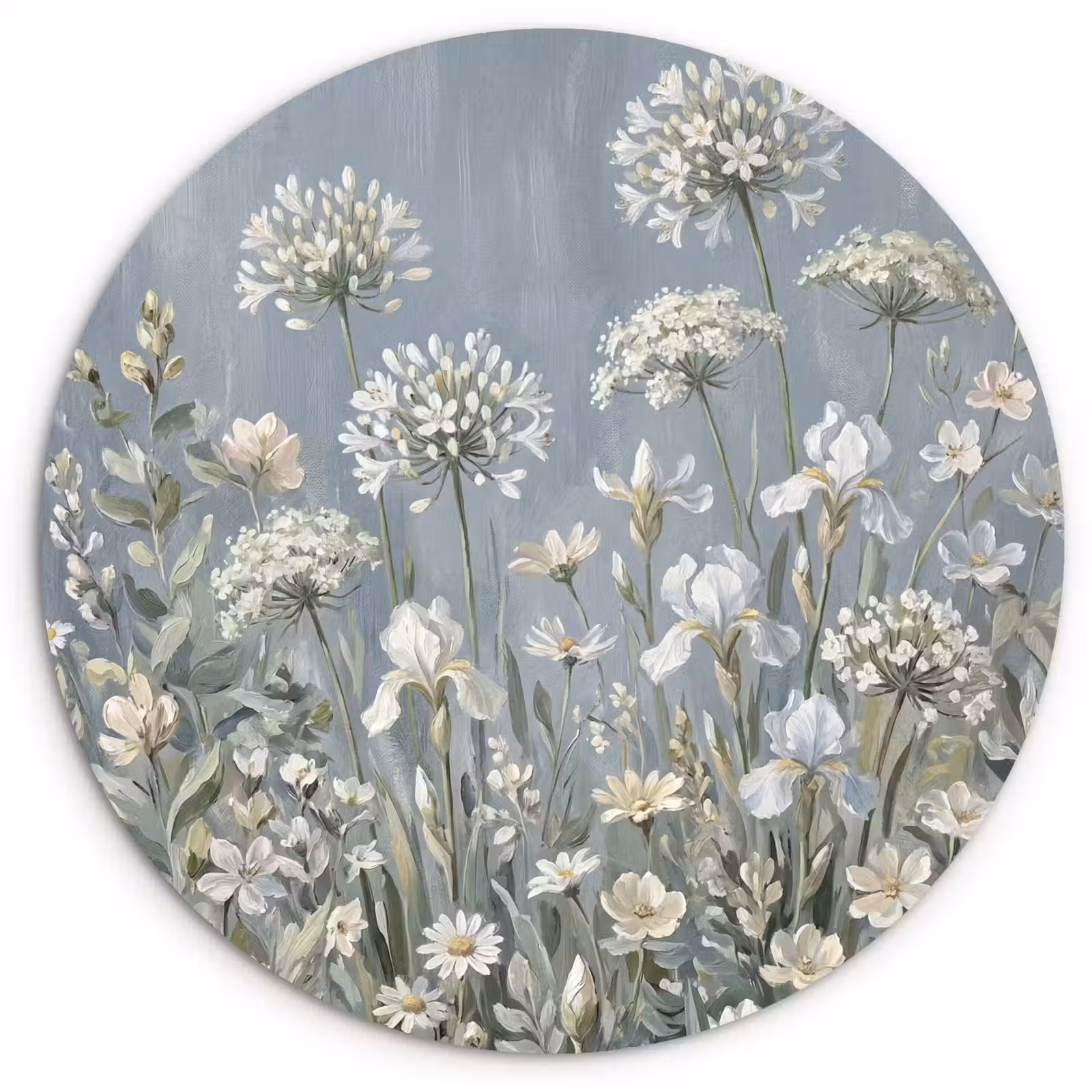 Muurcirkel - Bloemen - Botanisch - Blauw — 1