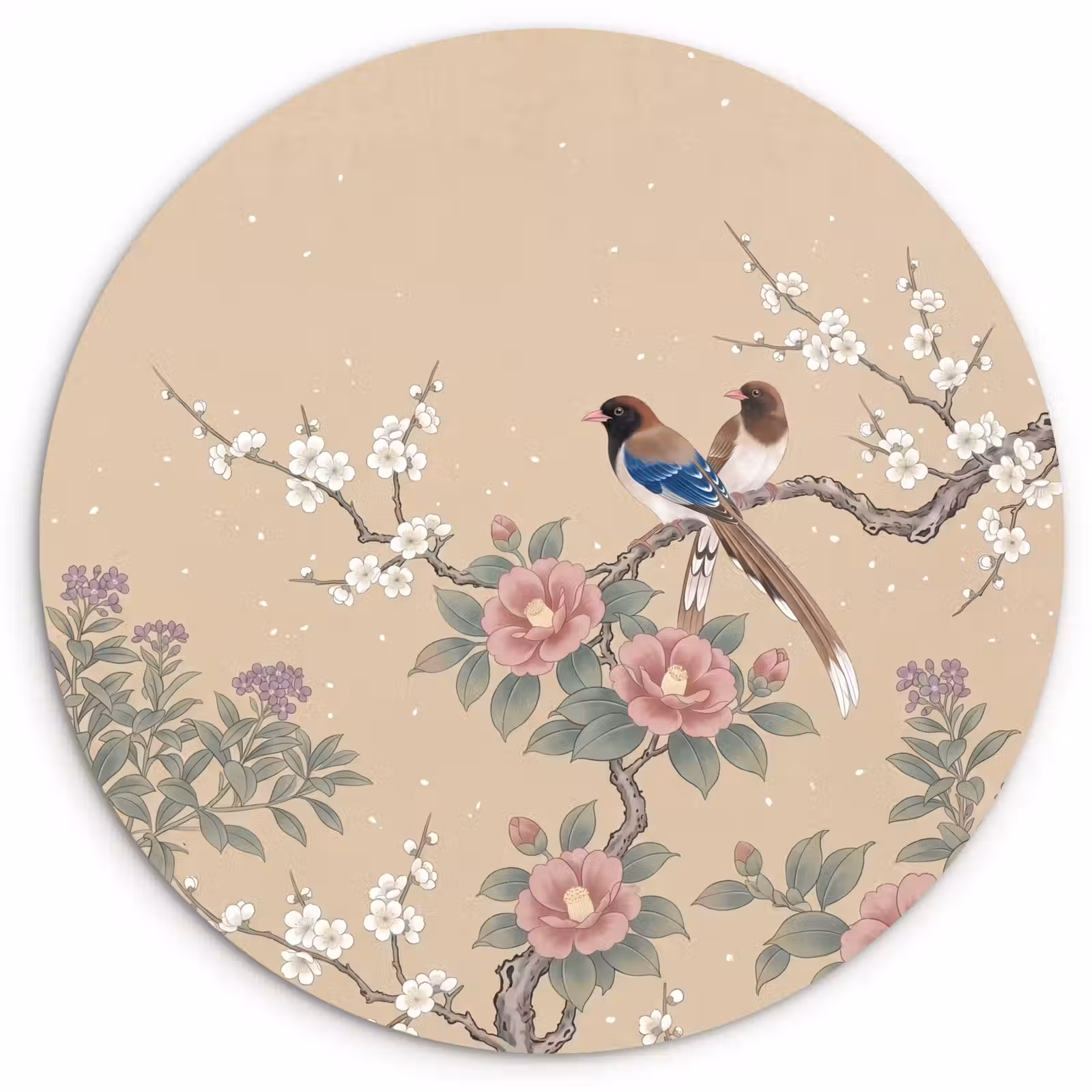 Muurcirkel - Bloemen - Vogels - Bloemen — 1