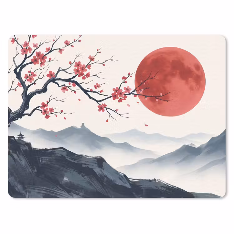 Muismat - Kersenbloesem - Oosters - Rood — 1