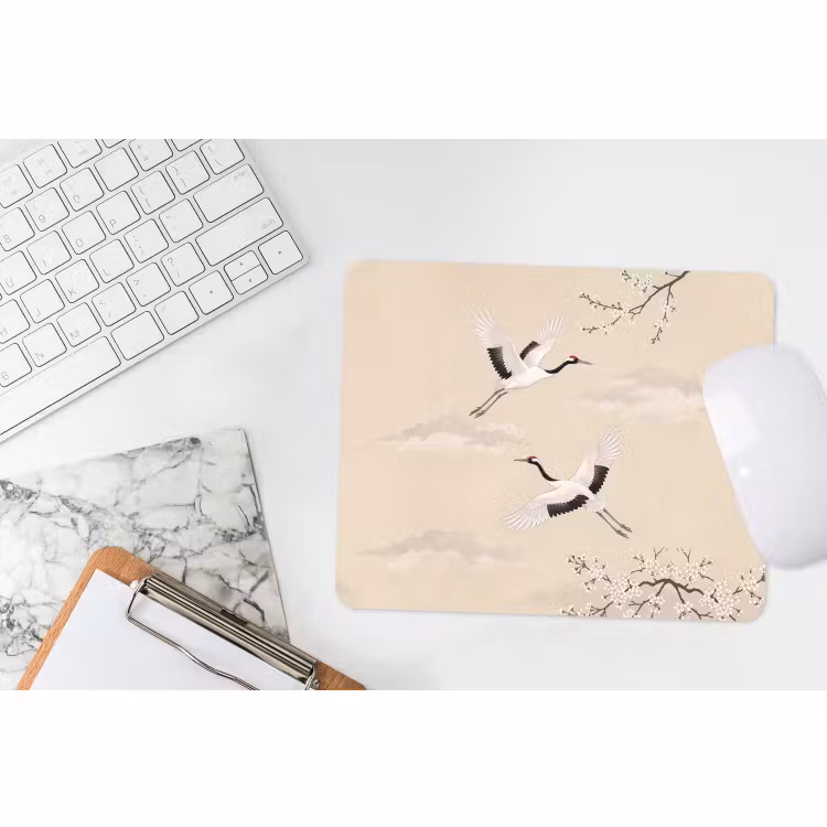 Muismat - Kraanvogels - Bloesem - Beige — 2