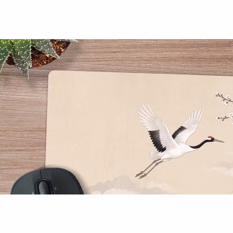 Muismat - Kraanvogels - Bloesem - Beige — 4