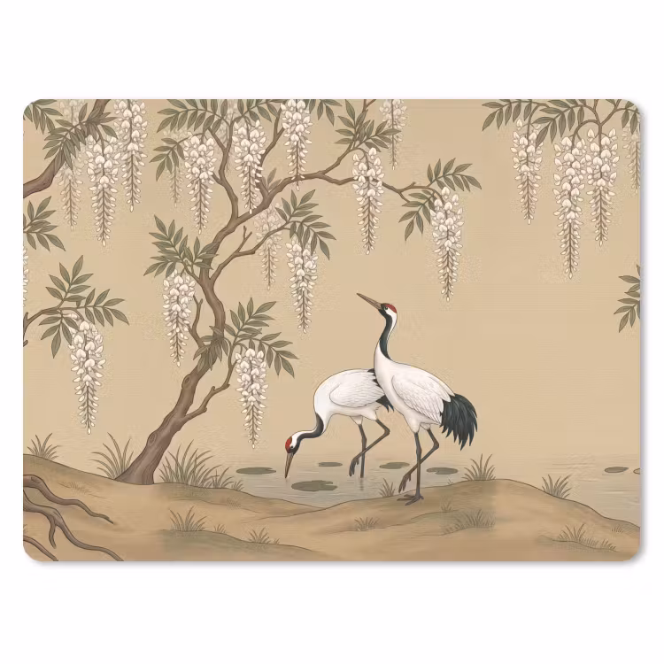 Muismat - Kraanvogels - Water - Beige — 1
