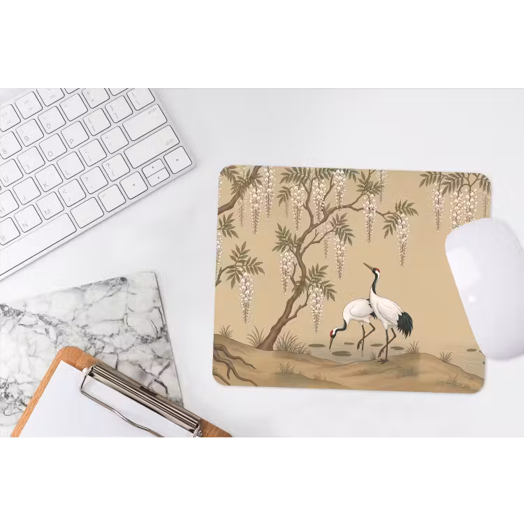 Muismat - Kraanvogels - Water - Beige — 2