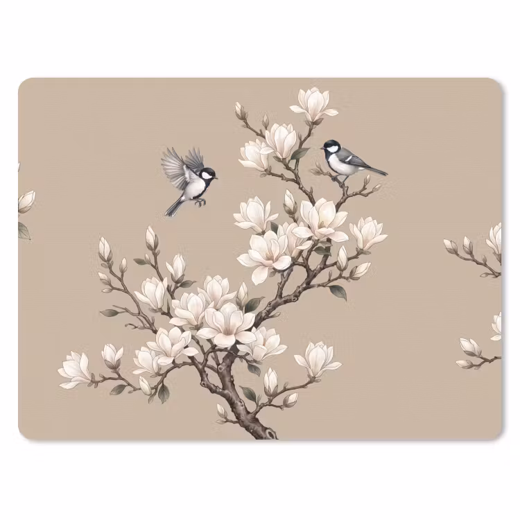 Muismat - Oosters - Vogels - Beige — 1