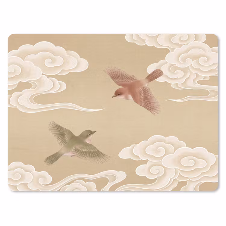 Muismat - Vogels - Vliegen - Beige — 1