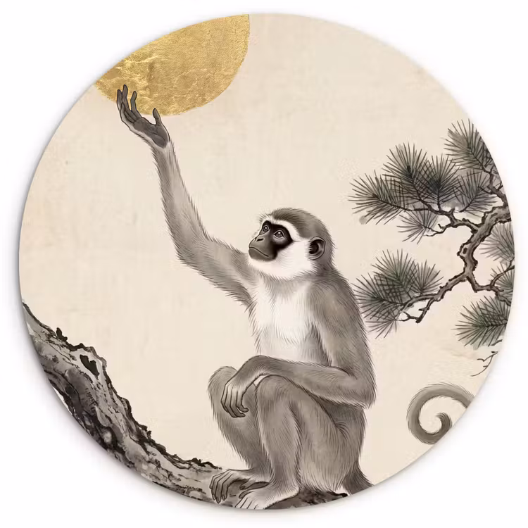 Muurcirkel - Aap - Maan - Goud — 1