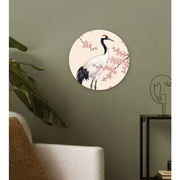 Muurcirkel - Aziatisch - Kraanvogel - Beige — 3