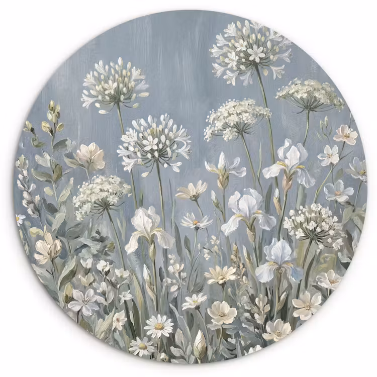 Muurcirkel - Bloemen - Botanisch - Blauw — 1